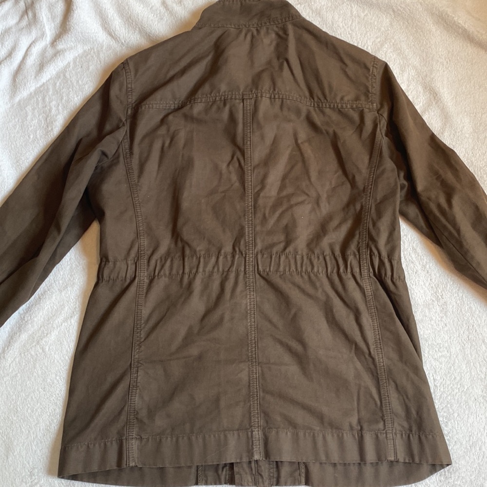 J Crew olive green brown military field jacket 100% cotton Size S EUC - Picture 7 of 10